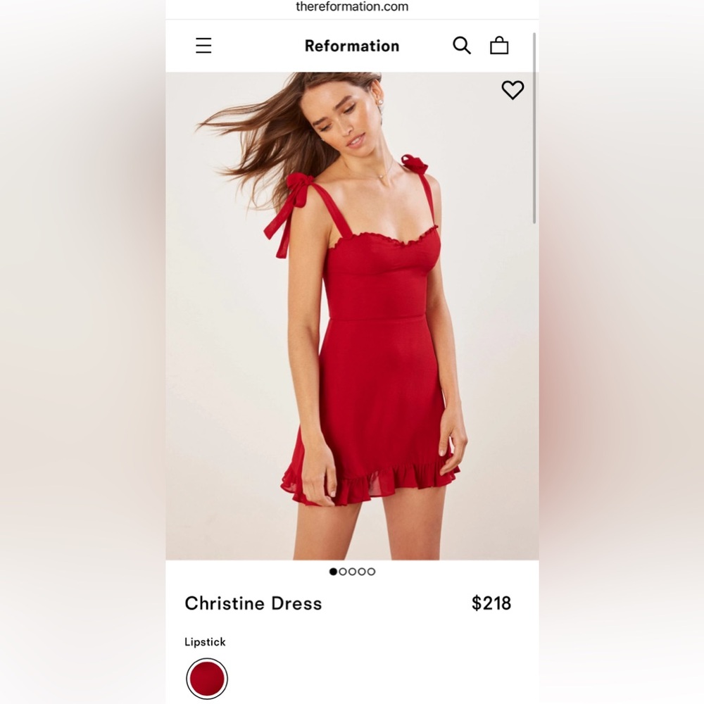 Reformation Christine Dress in Lipstick Red